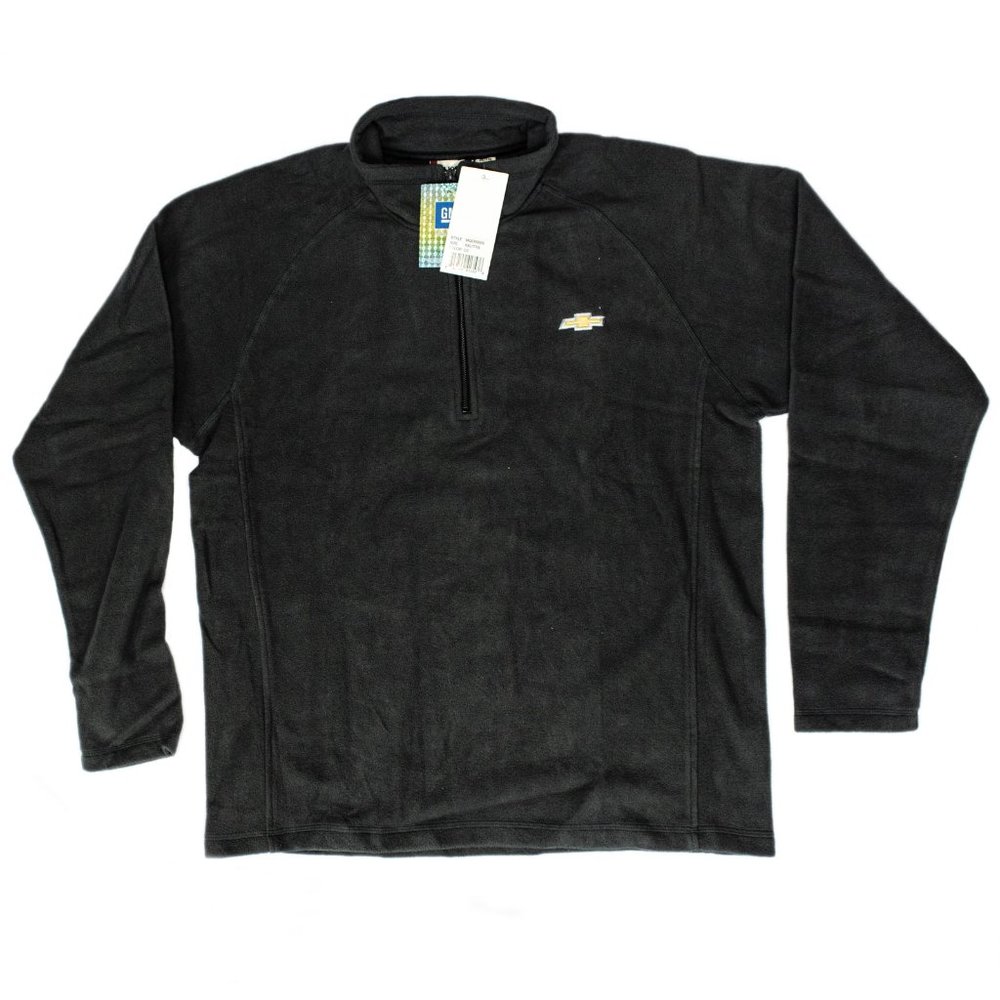 Chevrolet Gold Bowtie Quarter Zip Black Fleece XXL NWT